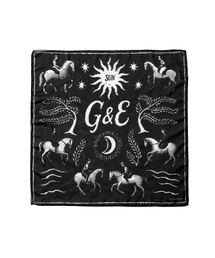 GARDEN EXPRESS（ガーデンエクスプレス）の「ホースグラフィックスカーフ60×60（ブラック）（バンダナ/スカーフ）」