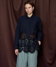 MAISON SPECIAL（メゾンスペシャル）の「Hem Embroidery Neck Tie Shirt ヘムエンブロイダリーネクタイシャツ（シャツ/ブラウス）」