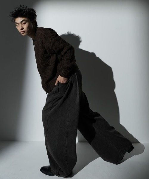 Chikashitsu +（チカシツプラス）の「【CS】cable knit zip cardigan