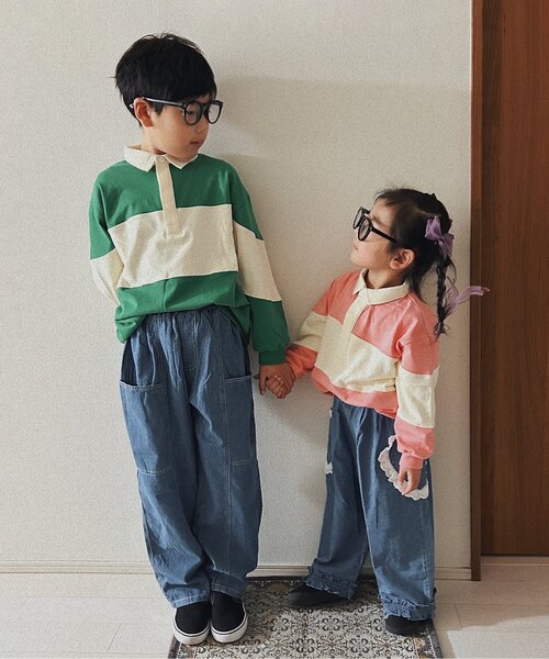 p.premier（ピードットプルミエ）の「切替デザインワイドパンツ_ジュニア対応（その他パンツ・キッズ・ブルー/レッド/インディゴブルー/イエロー・80/90/100/110/120/130/140）」の7枚目の写真