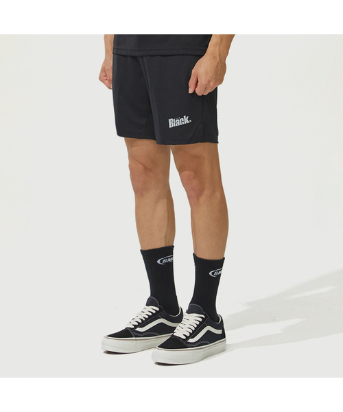 BLACK MONSTER FIT(ブラックモンスターフィット)の「ブラックシルバーレタリングニットショートパンツ (BLACK) / BM190403(その他パンツ・メンズ・その他・MEDIUM/LARGE/X-LARGE/XX-LARGE/XXX-LARGE)」の1枚目の写真