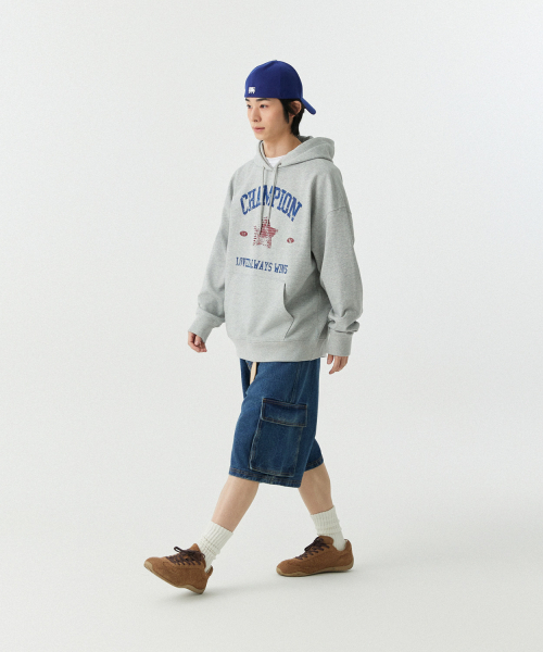 Champion（チャンピオン）の「[Champion] [M~4XL] チャンピオンラバーズフードパーカー_メランジグレー（パーカー・メンズ・その他・MEDIUM/LARGE/X-LARGE/XX-LARGE/XXX-LARGE/XXXX-LARGE）」の2枚目の写真