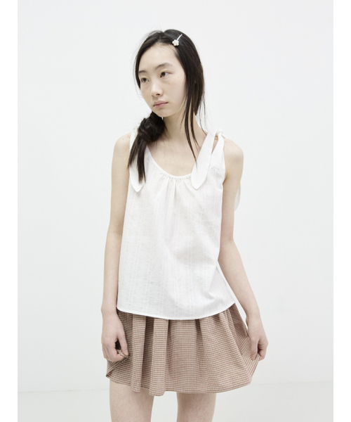 Rabbit Tie Tie Blouse Stripe White（シャツ/ブラウス）｜COLOCYNTH 