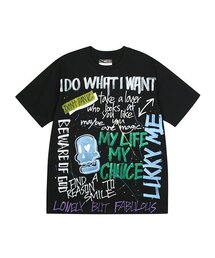 THE MADNESS（ザ マッドネス）の「HAND WORK SKULL T-SHIRTS_BK（Tシャツ/カットソー）」