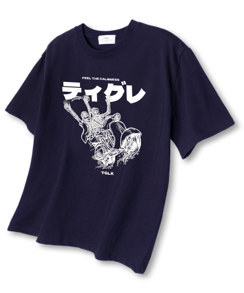 TI.GLAKE(ティーグレイク)の「バイクスケール オーバーサイズ 半袖Tシャツ ネイビー(Tシャツ/カットソー・レディース・その他・LARGE/X-LARGE/XX-LARGE)」の1枚目の写真