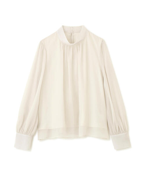 NATURAL BEAUTY BASIC（ナチュラルビューティーベーシック）の「◇ハイネックボリュームシアーブラウス（シャツ/ブラウス・レディース・オフホワイト/ベージュ/ラベンダー/グレー・MEDIUM/SMALL）」の12枚目の写真
