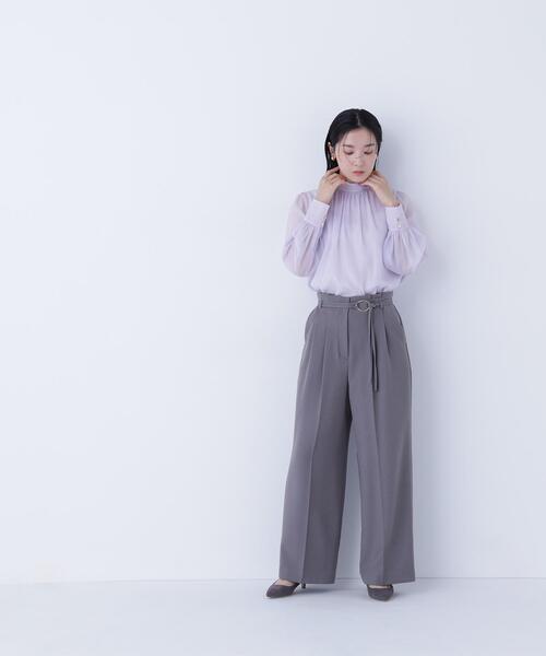 NATURAL BEAUTY BASIC(ナチュラルビューティーベーシック)の「◇ハイネックボリュームシアーブラウス(シャツ/ブラウス・レディース・オフホワイト/ベージュ/ラベンダー/グレー・MEDIUM/SMALL)」の13枚目の写真