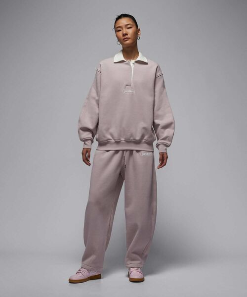 JORDAN BRAND(ジョーダンブランド)の「《セットアップ対応商品》ジョーダン フライト フリース ウィメンズ ラグビートップス / Jordan Flight Fleece Women's Rugby Top IF0997-627 Particle Rose(スウェット・レディース・ライトピンク・XS/S/M/L/XL)」の6枚目の写真