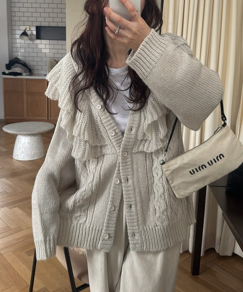 lace collar hem shoulder pintuck SH