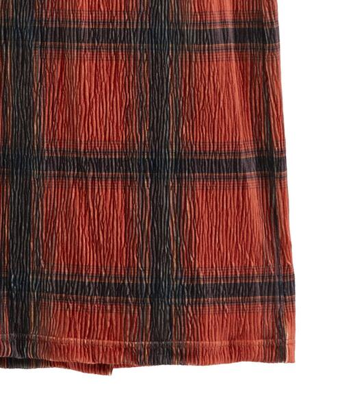 Green Parks(グリーンパークス)の「楊柳ベロアチェックIラインスカート(スカート・レディース・ネイビー/レッド/ベージュ/ブラック・FREE)」の16枚目の写真