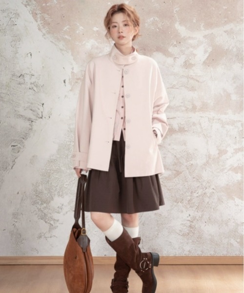 gossip！ロサンゼルス（ゴシップロサンゼルス）の「【Y2Kガーリー】レトロ ウエストシェイプ 長袖ブラウス/シャツ（シャツ/ブラウス・レディース・ピンク/ブラック・M）」の11枚目の写真