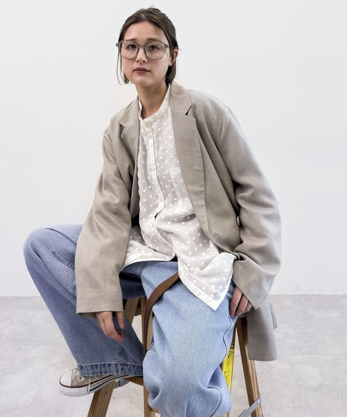 niko and...（ニコアンド）の「[MODE NORM CORE] フラワーエンブロレイヤーシャツ（シャツ/ブラウス・レディース・オフホワイト/ブラック・LARGE/MEDIUM）」の10枚目の写真