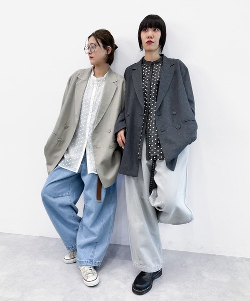 niko and...（ニコアンド）の「[MODE NORM CORE] フラワーエンブロレイヤーシャツ（シャツ/ブラウス・レディース・オフホワイト/ブラック・LARGE/MEDIUM）」の3枚目の写真