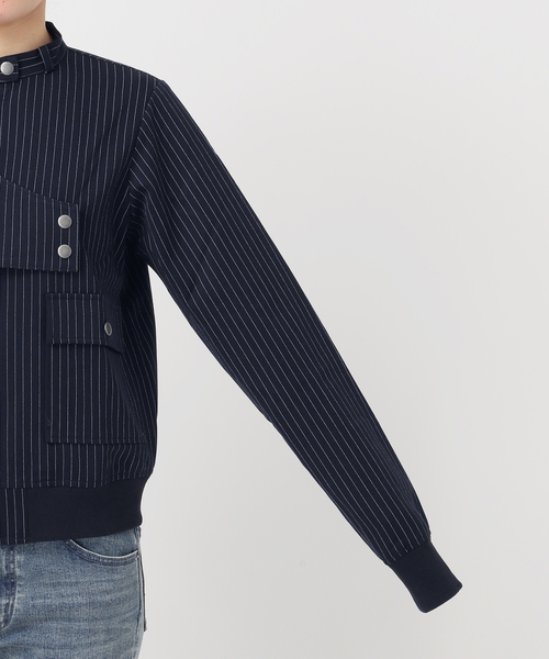 Oriens JOURNAL STANDARD（オリエンス ジャーナルスタンダード）の「ストライプバイカージャケット（その他アウター・レディース・ネイビー/グレー・FREE）」の16枚目の写真