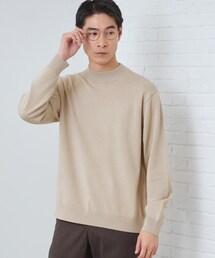 THE SHOP TK （ザ ショップ ティーケー ）の「【冬のビジネスシーンに最適】シルキーモックネックニット　洗濯機OK（ニット/セーター）」