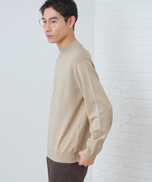 THE SHOP TK (ザ ショップ ティーケー )の「【冬のビジネスシーンに最適】シルキーモックネックニット 洗濯機OK(ニット/セーター・メンズ・ライトベージュ/オフホワイト/チャコールグレー・04/03/02/01)」の12枚目の写真