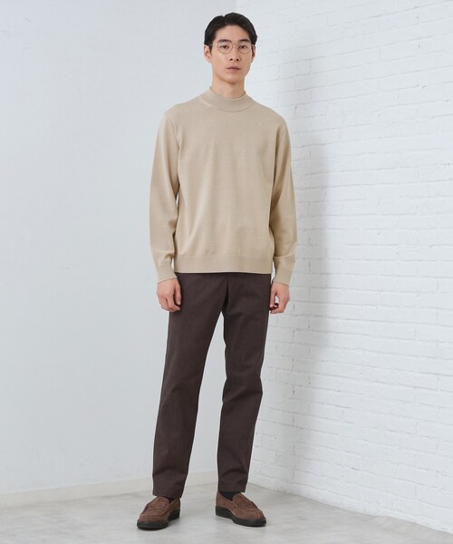THE SHOP TK (ザ ショップ ティーケー )の「【冬のビジネスシーンに最適】シルキーモックネックニット 洗濯機OK(ニット/セーター・メンズ・ライトベージュ/オフホワイト/チャコールグレー・04/03/02/01)」の14枚目の写真