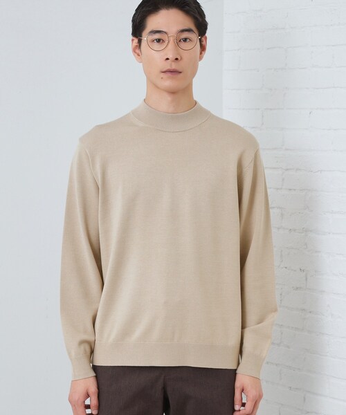 THE SHOP TK (ザ ショップ ティーケー )の「【冬のビジネスシーンに最適】シルキーモックネックニット 洗濯機OK(ニット/セーター・メンズ・ライトベージュ/オフホワイト/チャコールグレー・04/03/02/01)」の16枚目の写真