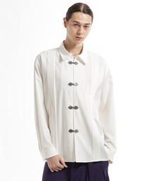 HARE | YOSEメタルボタンプリーツシャツ(HARE)(シャツ/ブラウス)