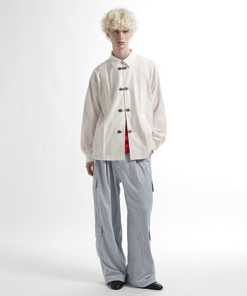 HARE（ハレ）の「YOSEメタルボタンプリーツシャツ(HARE)（シャツ/ブラウス・メンズ・パープル/グレー系その他/ブラック/ホワイト・FREE）」の20枚目の写真