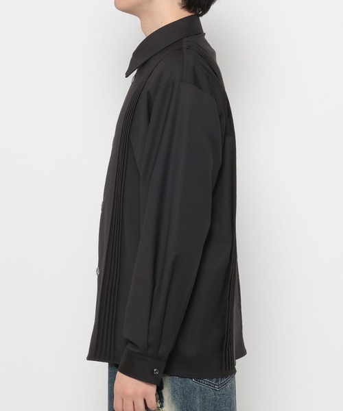 HARE（ハレ）の「YOSEメタルボタンプリーツシャツ(HARE)（シャツ/ブラウス・メンズ・パープル/グレー系その他/ブラック/ホワイト・FREE）」の7枚目の写真