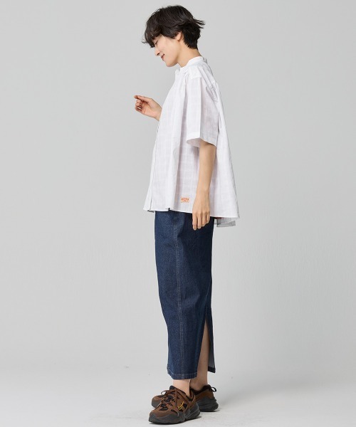 KRIFF MAYER Lady's Collection（クリフメイヤーレディースコレクション）の「ボックスギャザー半袖シャツ（シャツ/ブラウス・レディース・パープル/イエロー/オフホワイト/ブラック・LARGE/MEDIUM）」の7枚目の写真