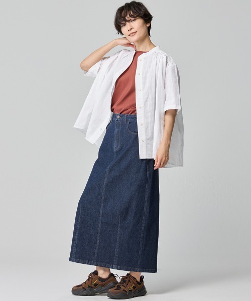 KRIFF MAYER Lady's Collection（クリフメイヤーレディースコレクション）の「ボックスギャザー半袖シャツ（シャツ/ブラウス・レディース・パープル/イエロー/オフホワイト/ブラック・LARGE/MEDIUM）」の9枚目の写真