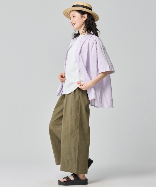 KRIFF MAYER Lady's Collection（クリフメイヤーレディースコレクション）の「ボックスギャザー半袖シャツ（シャツ/ブラウス・レディース・パープル/イエロー/オフホワイト/ブラック・LARGE/MEDIUM）」の14枚目の写真