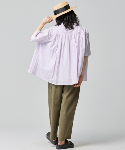 KRIFF MAYER Lady's Collection（クリフメイヤーレディースコレクション）の「ボックスギャザー半袖シャツ（シャツ/ブラウス・レディース・パープル/イエロー/オフホワイト/ブラック・LARGE/MEDIUM）」の15枚目の写真