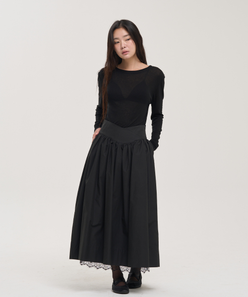 LEVHEARTED（レブハティッド）の「ソフィチェ Vラインボリュームスカート - ブラック（スカート・レディース・ブラック・SMALL/MEDIUM）」の2枚目の写真