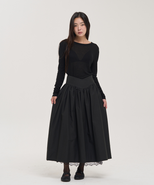 LEVHEARTED（レブハティッド）の「ソフィチェ Vラインボリュームスカート - ブラック（スカート・レディース・ブラック・SMALL/MEDIUM）」の3枚目の写真