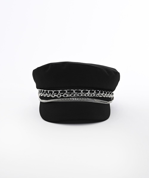 Narcissus(ナルシス)の「チェーンキャスケット(キャスケット・レディース・ブラック・FREE)」の2枚目の写真