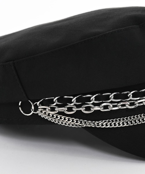 Narcissus(ナルシス)の「チェーンキャスケット(キャスケット・レディース・ブラック・FREE)」の5枚目の写真