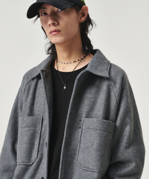 GOSTREET(ゴーストリート)の「オーバーサイズフリースシャツグレー(シャツ/ブラウス・メンズ・その他・LARGE/MEDIUM)」の1枚目の写真