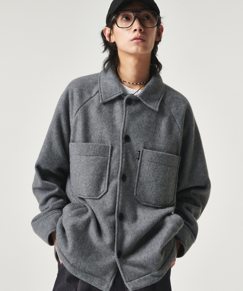 GOSTREET(ゴーストリート)の「オーバーサイズフリースシャツグレー(シャツ/ブラウス・メンズ・その他・LARGE/MEDIUM)」の4枚目の写真