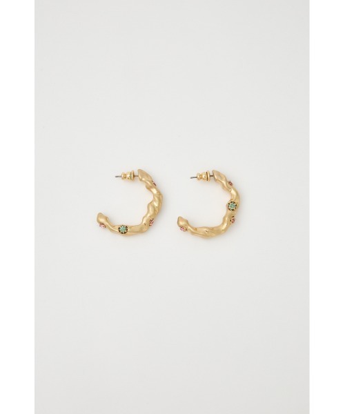 MOUSSY（マウジー）の「GEM HOOP ピアス（ピアス（両耳用）・レディース・シルバー/ゴールド・FREE）」の4枚目の写真