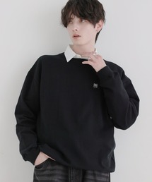 LILL（リル）の「Vネック/クルーネックワンポイントロゴハイゲージコットンミックスニット（ニット/セーター）」