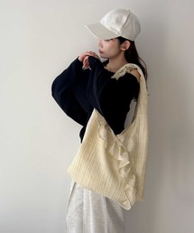 earth music&ecology | フリルトライアングルバッグ(ボストンバッグ)