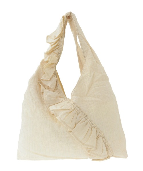 earth music&ecology（アースミュージックアンドエコロジー）の「フリルトライアングルバッグ（ボストンバッグ・レディース・ブラック/アイボリー/イエロー・FREE）」の14枚目の写真