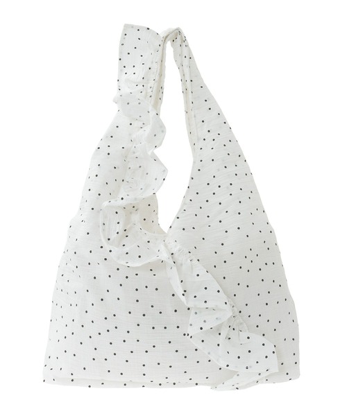 earth music&ecology（アースミュージックアンドエコロジー）の「フリルトライアングルバッグ（ボストンバッグ・レディース・ブラック/アイボリー/イエロー・FREE）」の12枚目の写真