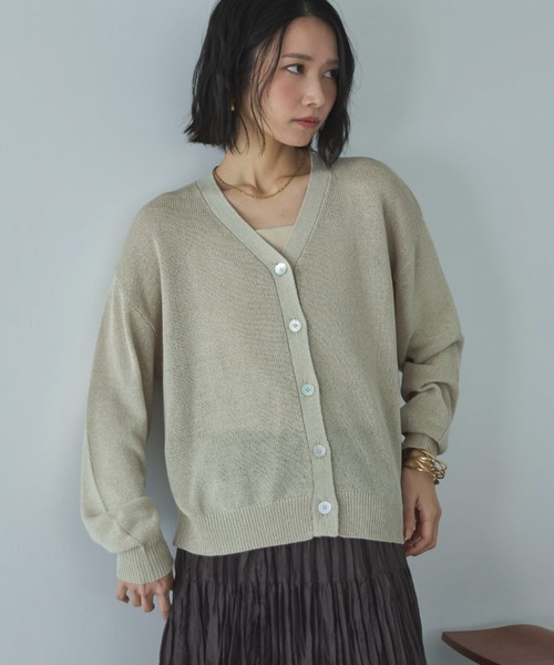 Doux archives（ドゥアルシーヴ）の「ペーパーヤーンカシュクールカーディガン（カーディガン/ボレロ・レディース・ミント/ベージュ/チャコールグレー・FREE）」の12枚目の写真