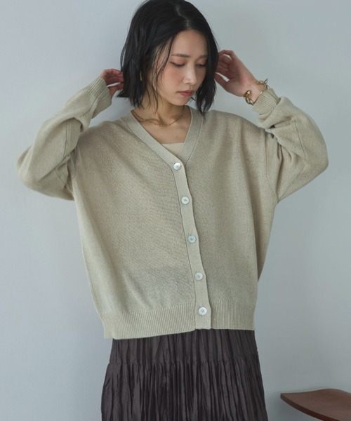 Doux archives（ドゥアルシーヴ）の「ペーパーヤーンカシュクールカーディガン（カーディガン/ボレロ・レディース・ミント/ベージュ/チャコールグレー・FREE）」の13枚目の写真