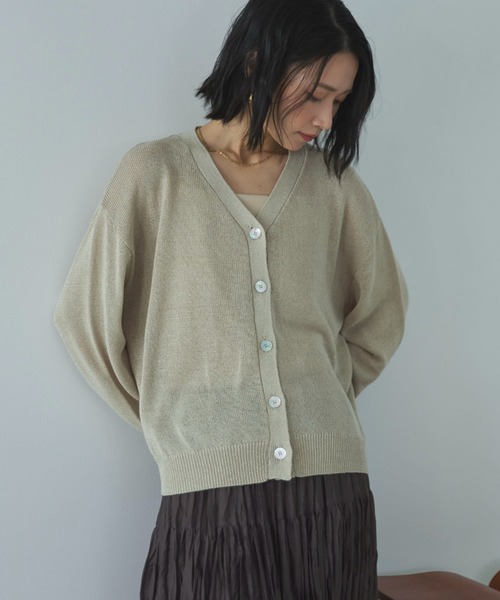 Doux archives（ドゥアルシーヴ）の「ペーパーヤーンカシュクールカーディガン（カーディガン/ボレロ・レディース・ミント/ベージュ/チャコールグレー・FREE）」の15枚目の写真