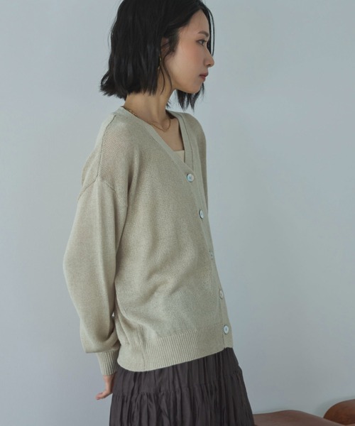 Doux archives（ドゥアルシーヴ）の「ペーパーヤーンカシュクールカーディガン（カーディガン/ボレロ・レディース・ミント/ベージュ/チャコールグレー・FREE）」の16枚目の写真
