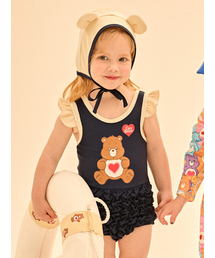 CAREBEARS（ケアベア）の「テンダーハートベア ワンピーススイムスーツ（フラップキャップセット）（水着）」