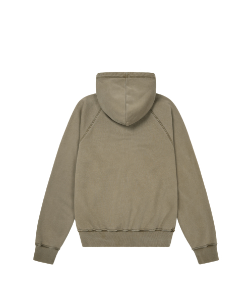 AAKAM（アーカム）の「Pigment Dyed Cross Zip-Up Hoodie (Brown)（パーカー・レディース・その他・2/1）」の2枚目の写真
