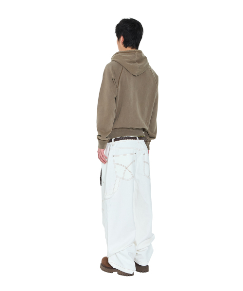 AAKAM（アーカム）の「Pigment Dyed Cross Zip-Up Hoodie (Brown)（パーカー・レディース・その他・2/1）」の15枚目の写真