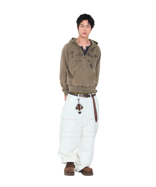 AAKAM（アーカム）の「Pigment Dyed Cross Zip-Up Hoodie (Brown)（パーカー・レディース・その他・2/1）」の16枚目の写真