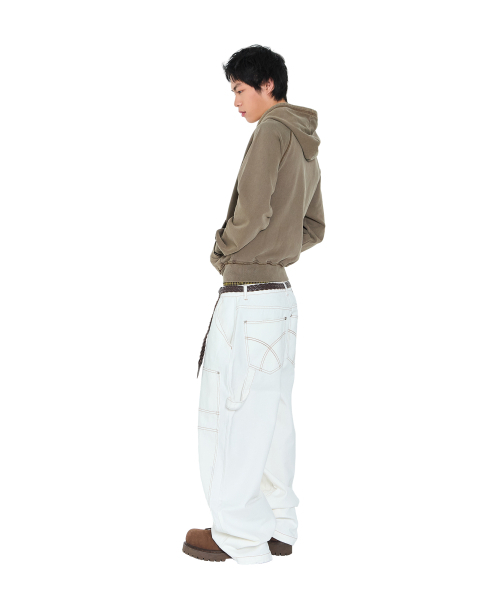 AAKAM（アーカム）の「Pigment Dyed Cross Zip-Up Hoodie (Brown)（パーカー・レディース・その他・2/1）」の17枚目の写真
