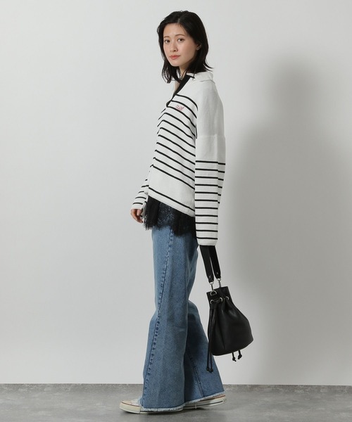 LAKOLE（ラコレ）の「フリンジフレアデニムパンツ /642717（デニムパンツ・レディース・インディゴブルー/ベージュ/ブラック・LARGE/MEDIUM）」の5枚目の写真